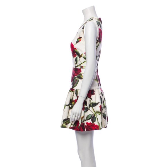 Dolce Gabbana Rose-Print Brocade Dress IT36 - Picture 7 of 8